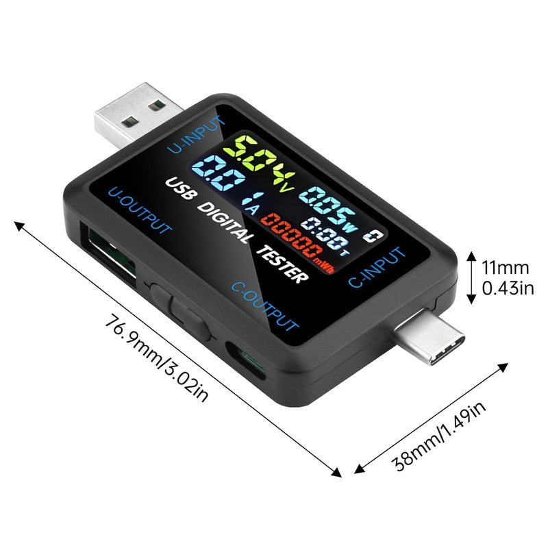 FORIOT USB and Type-C Tester - Multi-Functional Digital Tester for DC 4.5-36V, 0-8A Current and Voltage Meter, Supports Multiple Fast Charging Protocols - Image 2
